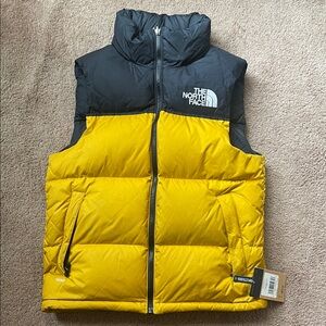 The North Face Black and Gold Puffer Vest